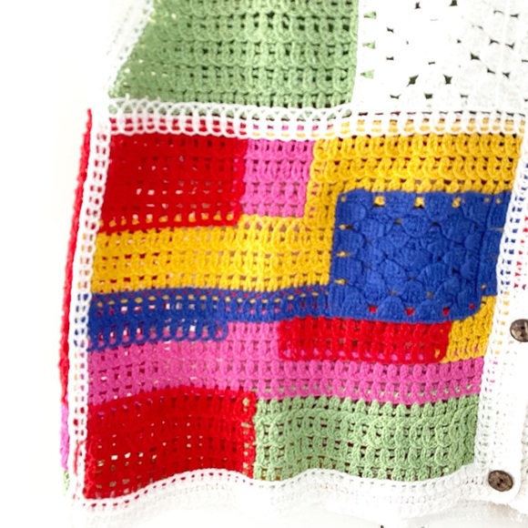 SOLD Vintage inspired knit patchwork vest - Picture 3 of 4